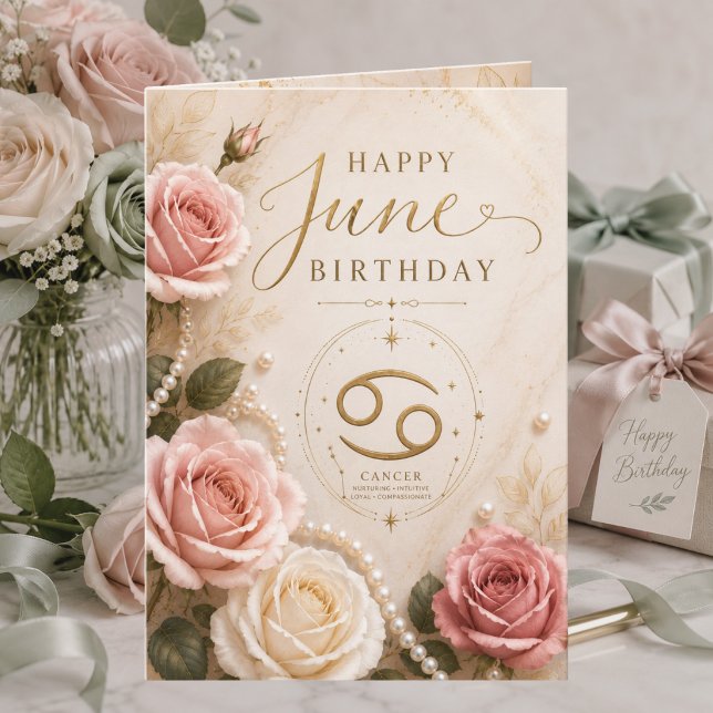 Tarjeta de cumpleaños elegante de junio para Cánce (Subido por el creador)