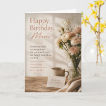 Tarjeta de cumpleaños elegante de lujo con flores 
