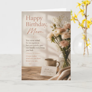 Tarjeta de cumpleaños elegante de lujo con flores