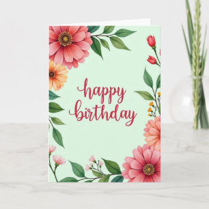 Tarjeta de cumpleaños elegante de menta