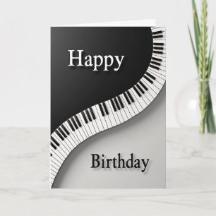 Tarjeta de cumpleaños elegante de piano
