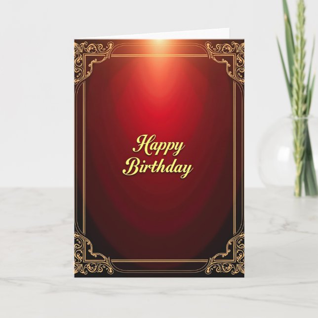 Tarjeta de cumpleaños elegante de Ruby (Anverso)