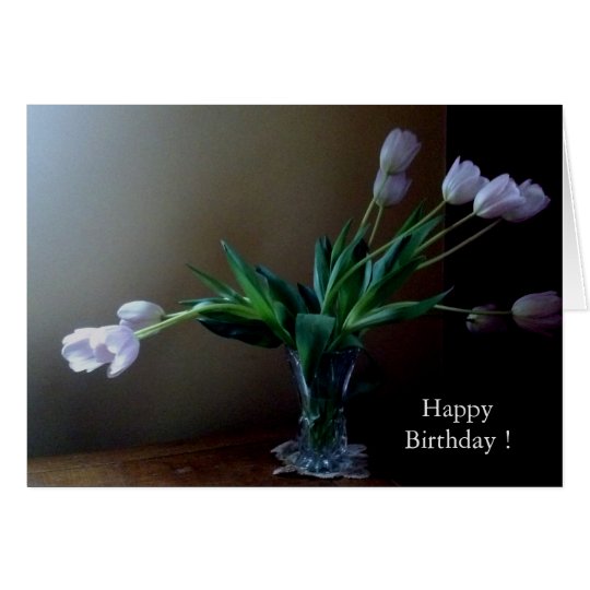 Tarjeta de cumpleaños elegante del tulipán de la
