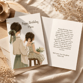 Tarjeta de cumpleaños elegante floral para madre