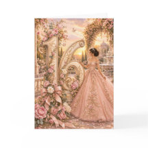 Tarjeta de cumpleaños elegante floral Sweet 16 par
