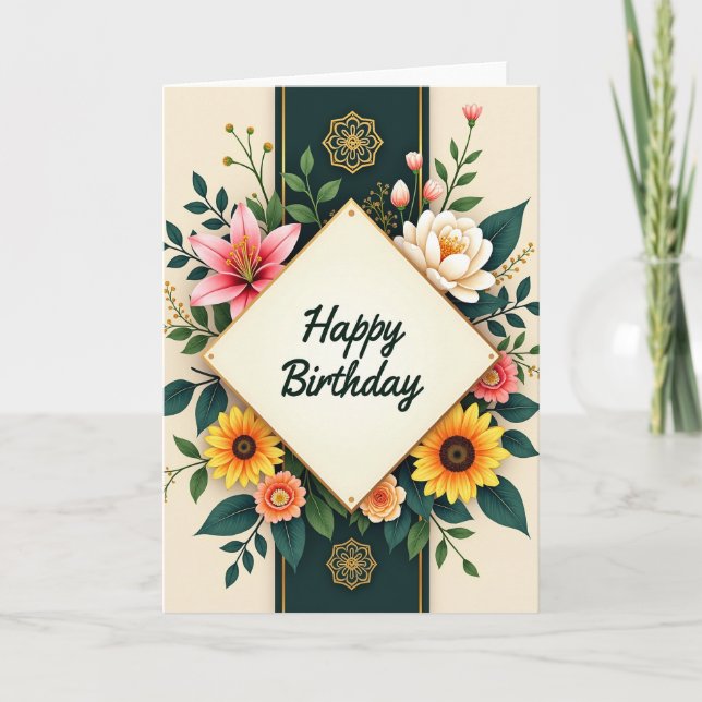 Tarjeta de cumpleaños Elegante Lily (Anverso)