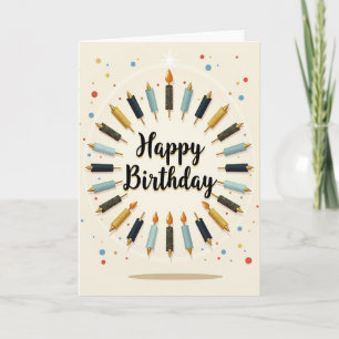 Tarjeta de cumpleaños Elegante Luminary