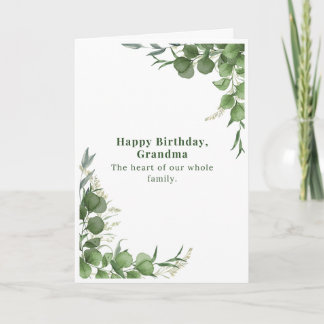 Tarjeta de cumpleaños elegante para abuela Eucalyp