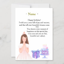 Tarjeta de cumpleaños elegante para ella - Saludo