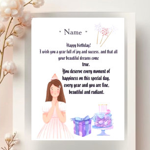 Tarjeta de cumpleaños elegante para ella – Saludo 