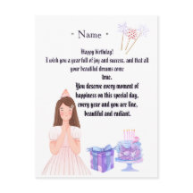 Tarjeta de cumpleaños elegante para ella - Saludo