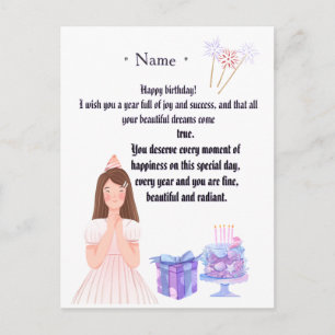 Tarjeta de cumpleaños elegante para ella - Saludo
