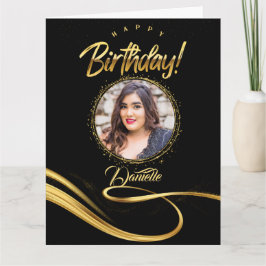 Tarjeta de cumpleaños elegante para fotos de perso