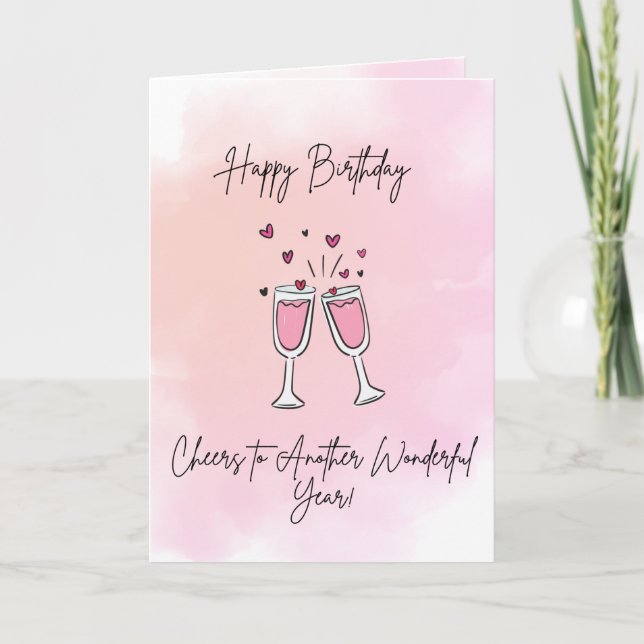 Tarjeta de cumpleaños elegante | Salud (Anverso)