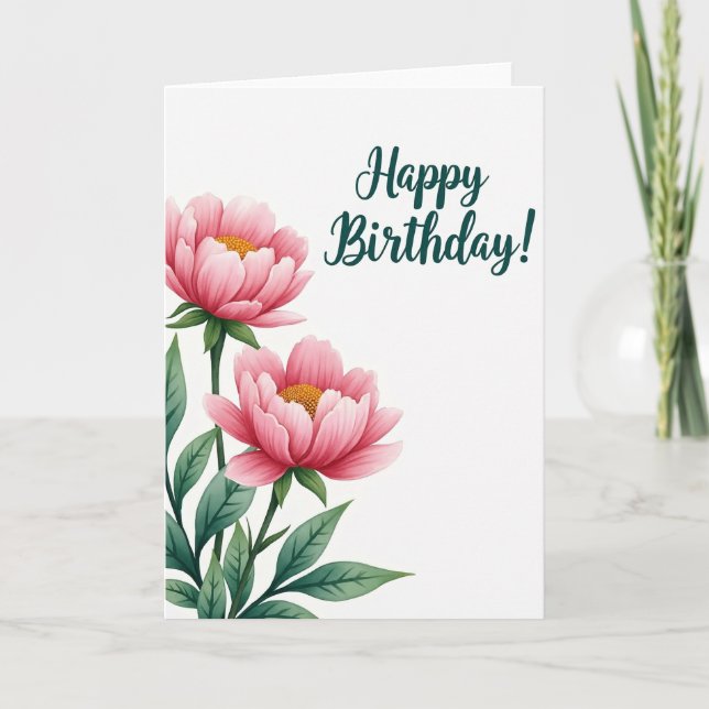 Tarjeta de cumpleaños Emerald Leaf (Anverso)