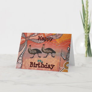 Tarjeta de cumpleaños Emu Dreaming
