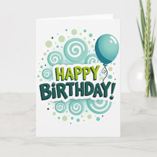 Tarjeta de cumpleaños en 3D alegre