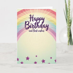 Tarjeta de cumpleaños en arco pastel jubiloso
