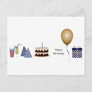 Tarjeta de cumpleaños - en azul marino