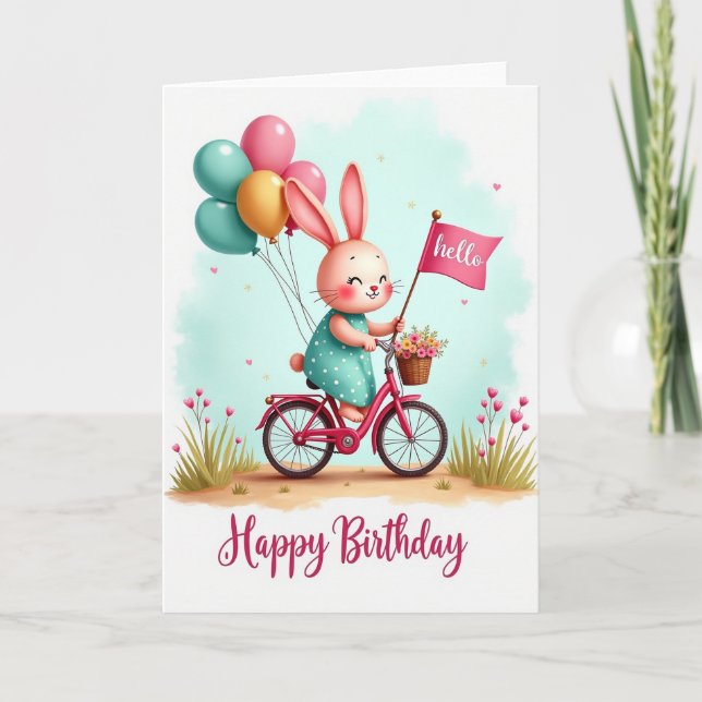 Tarjeta de Cumpleaños en Bicicleta (Anverso)