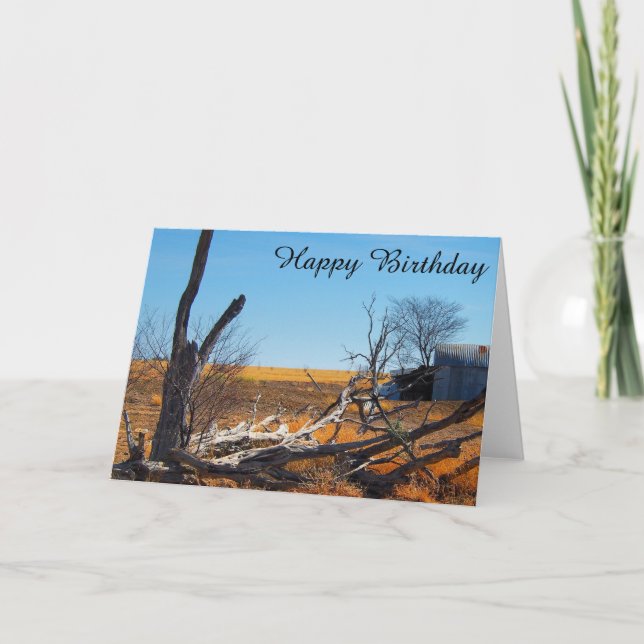 Tarjeta de cumpleaños en blanco del paisaje de la  (Anverso)