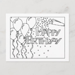 Tarjeta de cumpleaños en blanco y negro