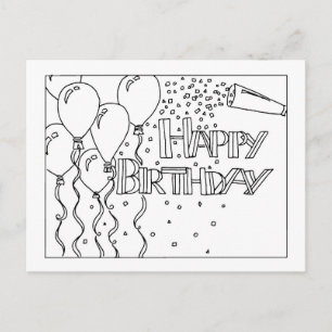 Tarjeta de cumpleaños en blanco y negro