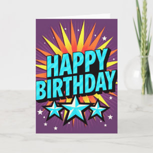Tarjeta de cumpleaños en bloque 3D
