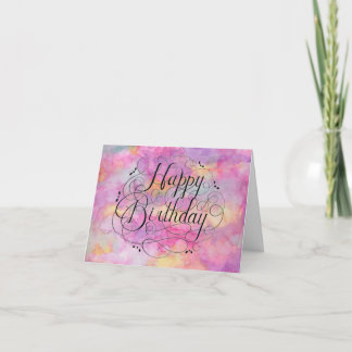 Tarjeta de cumpleaños en colores pastel hermosa de