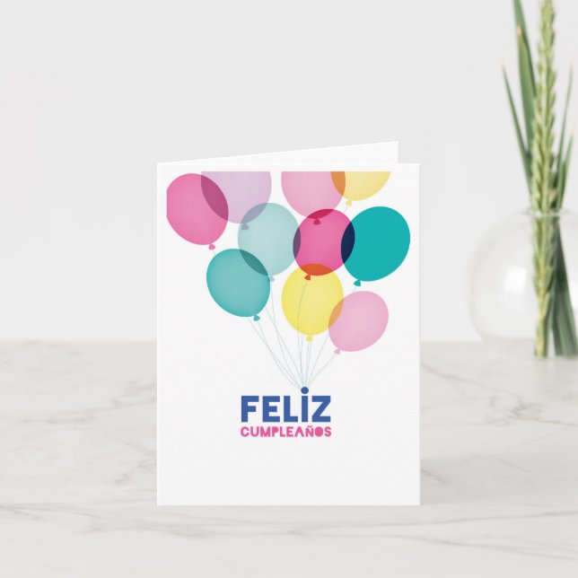 Tarjeta de cumpleaños en español - Feliz Cumpleaño (Anverso)