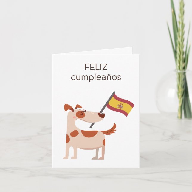Tarjeta de cumpleaños en español – feliz cumpleaño (Anverso)
