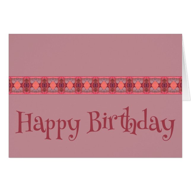 Tarjeta De Cumpleaños En Mauve (Anverso (Horizontal))