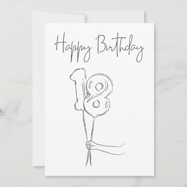 TARJETA DE CUMPLEAÑOS EN NEGRO Y BLANCO (Anverso)