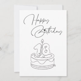 TARJETA DE CUMPLEAÑOS EN NEGRO Y BLANCO