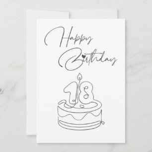 TARJETA DE CUMPLEAÑOS EN NEGRO Y BLANCO