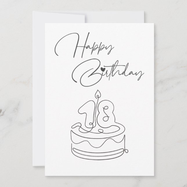 TARJETA DE CUMPLEAÑOS EN NEGRO Y BLANCO (Anverso)