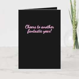 Tarjeta de cumpleaños en negro y rosa