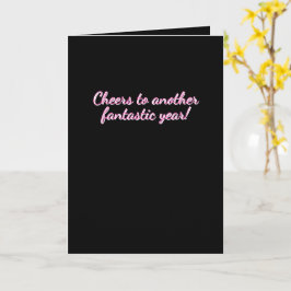 Tarjeta de cumpleaños en negro y rosa