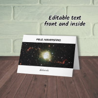 tarjeta de cumpleaños en portugués texto astronomí
