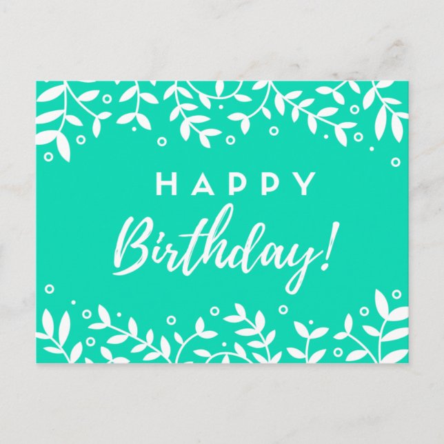 Tarjeta de cumpleaños en verde (Anverso)