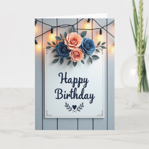 Tarjeta de cumpleaños encantadora rosa