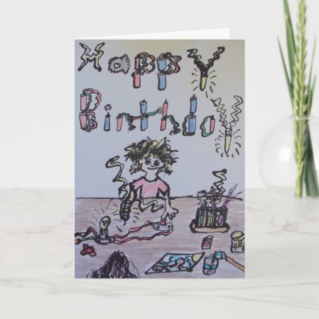 Tarjeta de cumpleaños enojada del científico (Anverso)