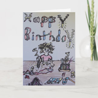 Tarjeta de cumpleaños enojada del científico