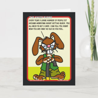 Tarjeta de cumpleaños enojada del conejito 1
