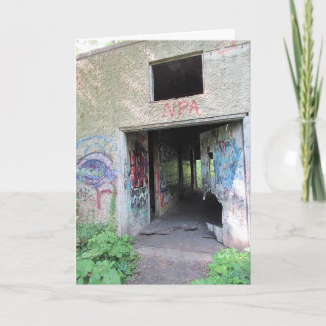 Tarjeta de cumpleaños "Entrada del Asilo de Walcot (Anverso)