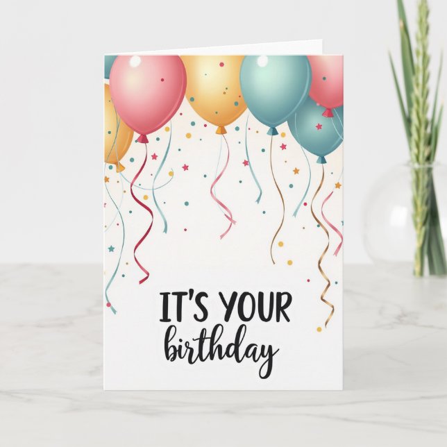 Tarjeta de cumpleaños Esferas Alegres (Anverso)