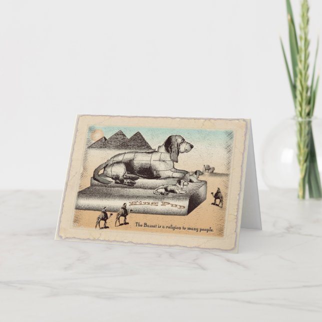 Tarjeta de cumpleaños -Esfinge Basset (Anverso)