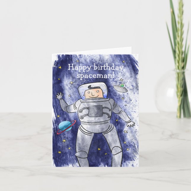 Tarjeta de cumpleaños espacial (Anverso)