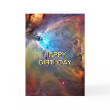Tarjeta de cumpleaños espacial de la nebulosa de O