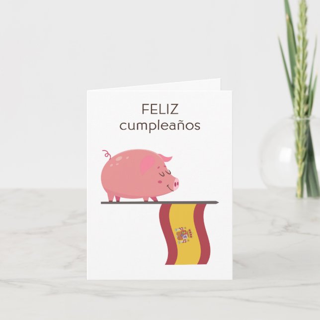 Tarjeta de cumpleaños española - feliz cumpleaños (Anverso)